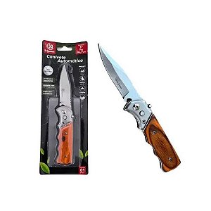 Canivete Automatico 15cm Cabo Madeira Sq-3984 - Essencial