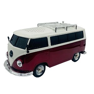 Caixa de Som Bluetooth Modelo Kombi Vinho