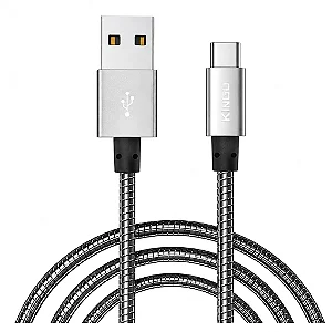 Cabo USB/Tipo C 1 Metro Metalizado 1000mm Kingo