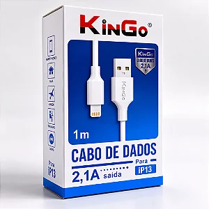 Cabo USB Para Lightning 1 Metro Branco 2.1A Kingo