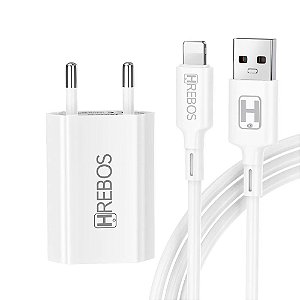 Carregador Completo Para Lightning 1.2A Hrebos HS-102i