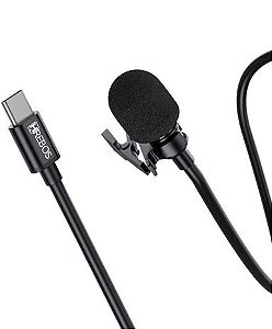 Microfone de Lapela Tipo C Áudio e Vídeo Hrebos HS-31
