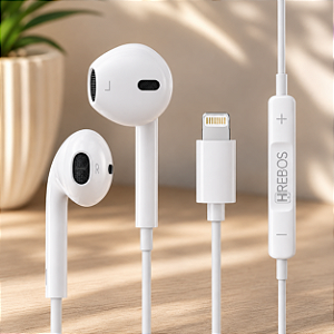 Fone de Ouvido Para Lightning Com Fio Estéreo Hrebos HS-35