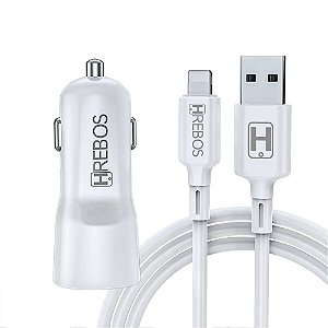 Carregador Veicular Hrebos Para Lightning 2.4A HS-80i