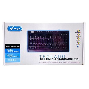 Teclado Multimídia Knup Com Fio USB Computador e Notebook