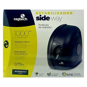 Estabilizador Ragtech SideWay 1000 VA 4 Tomadas Monovolt 220