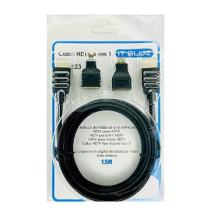 Cabo HDTV 4 em 1 IT Blue Para HDTV, Mini, Micro, A Para D LE-6623