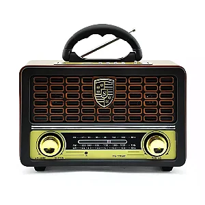 Rádio Retrô 3 Bandas FM AM SW Entrada USB SD AUX CNN-3221