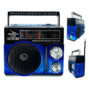 Rádio Grasep Retrô Portátil FM AM D-1602
