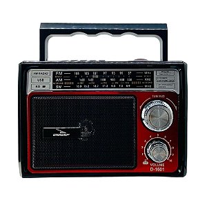 Rádio Grasep Retrô Portátil FM AM D-1601