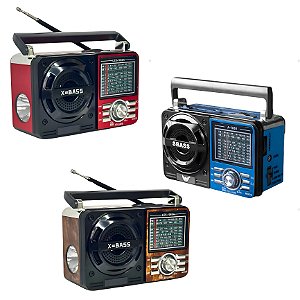 Rádio Retrô AM FM USB Receptor 9 Bandas Recarregável BM-S1088
