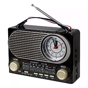 Rádio Retrô Bluetooth USB Recarregável Com Lanterna Inova KV-11121
