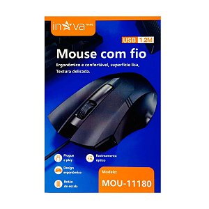 Mouse Inova Com Fio USB 1.2 Metros MOU-11180