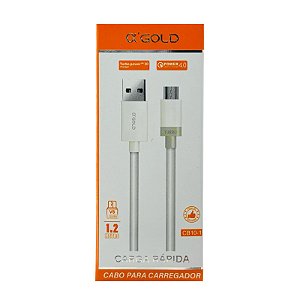 Cabo AlphaGold Micro USB V8 1.2 Metros CB10-1