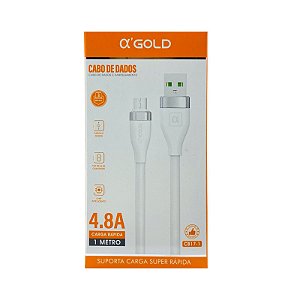 Cabo AlphaGold Micro USB V8 4.8A 1 Metro