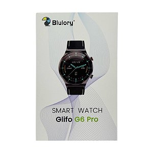 Smartwatch Blulory Glifo G6 Pro Pulseira Couro Preta
