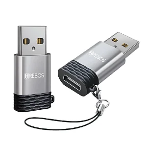 Adaptador OTG USB Macho Para Tipo C Fêmea Hrebos AD-209