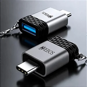 Adaptador OTG Tipo C Macho Para USB Fêmea Hrebos AD-208