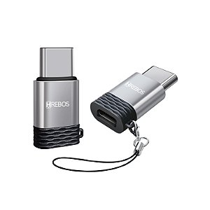 Adaptador Tipo C Macho Para Micro USB V8 Fêmea OTG Hrebos HS-221