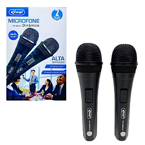 Microfone Dinâmico Alta Definição Kit Com 2 Unidades Knup KP-M0015