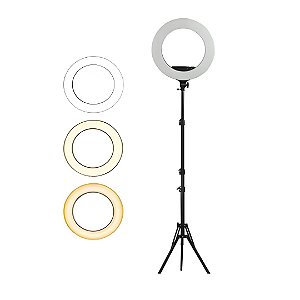 Ring Light 10 Polegadas Com Tripé Luz Quente Fria e Neutra