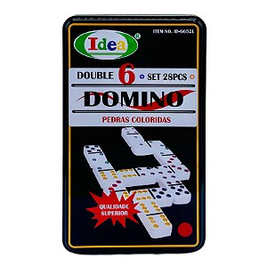 Jogo Domino na Lata Colorido com 28 peças