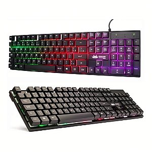 Teclado Knup Gamer Multimídia Com Fio USB LED Multicolorido KP-2043