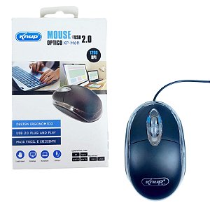 Mouse Óptico Com Fio USB 2.0 Computador e Notebook Knup KP-M611