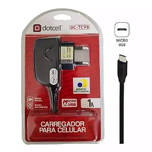 Carregador Completo Para Micro USB V8 Dotcell 1A