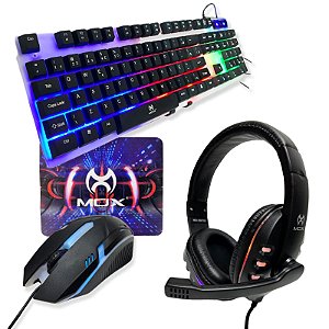 Kit Gamer MOX Teclado, Mouse, Headset e Mouse Pad MO-KM700