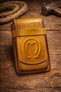 Bainha Porta Celular Em Couro Com Presilha para Cinto