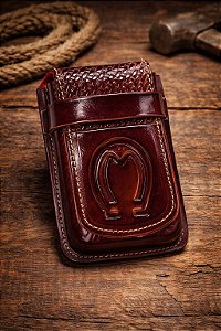 Bainha Porta Celular Em Couro Com Presilha para Cinto