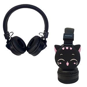 Fone Headphone Sem Fio Infantil Cute Cat 6D Sound Hmaston SN10