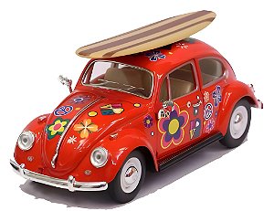 Miniatura De Carro Fusca 1967 Com Prancha De Surf Em Metal Maisto