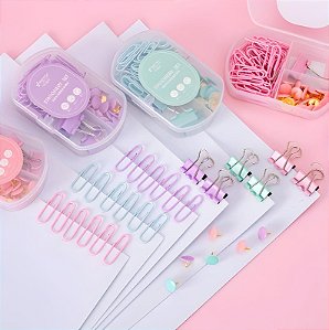 Kit Acessórios Organizadores Para Escritório Tons Pastéis DF-HX24