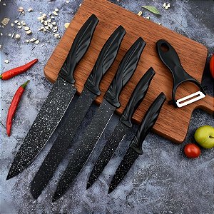 Jogo De Facas Inox 6 Peças Cozinha Churrasco B-Max BM-F989