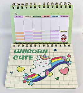 Planner Semanal Capa Dura 50 Folhas Unicórnio Cute SH-223