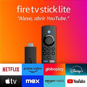 Fire TV Stick Lite 1080p Preto Controle Por Voz Alexa