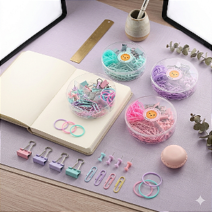 Kit Office Clips E Alfinetes Para Escritório DF-0302