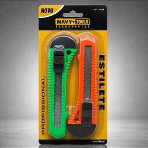 Kit 2 Estiletes Profissional Largo 18mm Com Trava NavyPro 30028