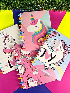 Caderno Disco Infantil A4 Pautado Unicórnio 96 Folhas XZ-2017