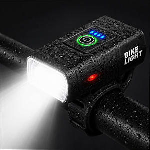 Farol Lanterna Bike LED 4 Funções Recarregável Lelong LE-8307