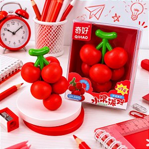 Borracha Escolar Cereja Infantil Desmontável Fruit Party QH-8445
