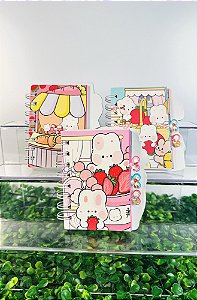 Caderneta Coelhinhos Fofos Espiral Kawaii XQ086K