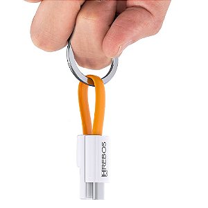 Cabo Chaveiro Retrátil USB Tipo C Turbo 3.1A Hrebos HS-270