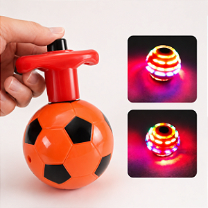 Pião Luminoso Com Lançador E Música Bola Futebol MC-7087
