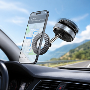 Suporte Celular Magnético Rotativo Dobrável Com Ventosa Kingo S600