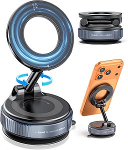 Suporte Celular Magnético Rotativo Dobrável Com Ventosa Kingo S600