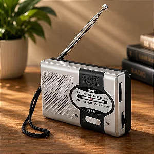 Mini Rádio Portátil AM FM Com Fone De Ouvido Lelong LE-651