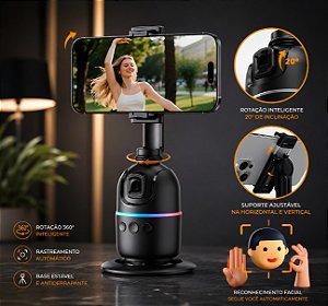 Estabilizador Gimbal Smartphone 360° Rastreamento Rosto IA Basike BA-SPO264